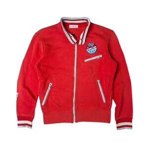 Angel Blue red mock neck zip up jacket